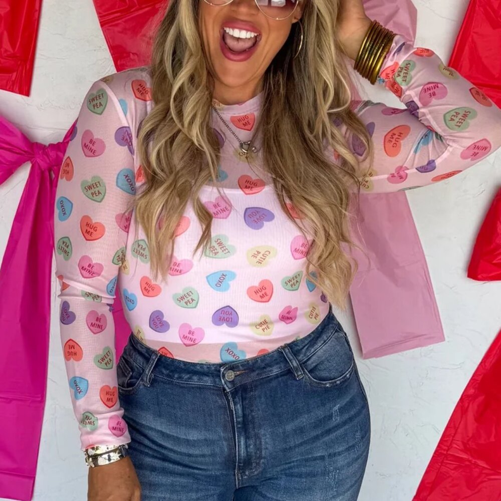 Valentines Dress it up mesh top